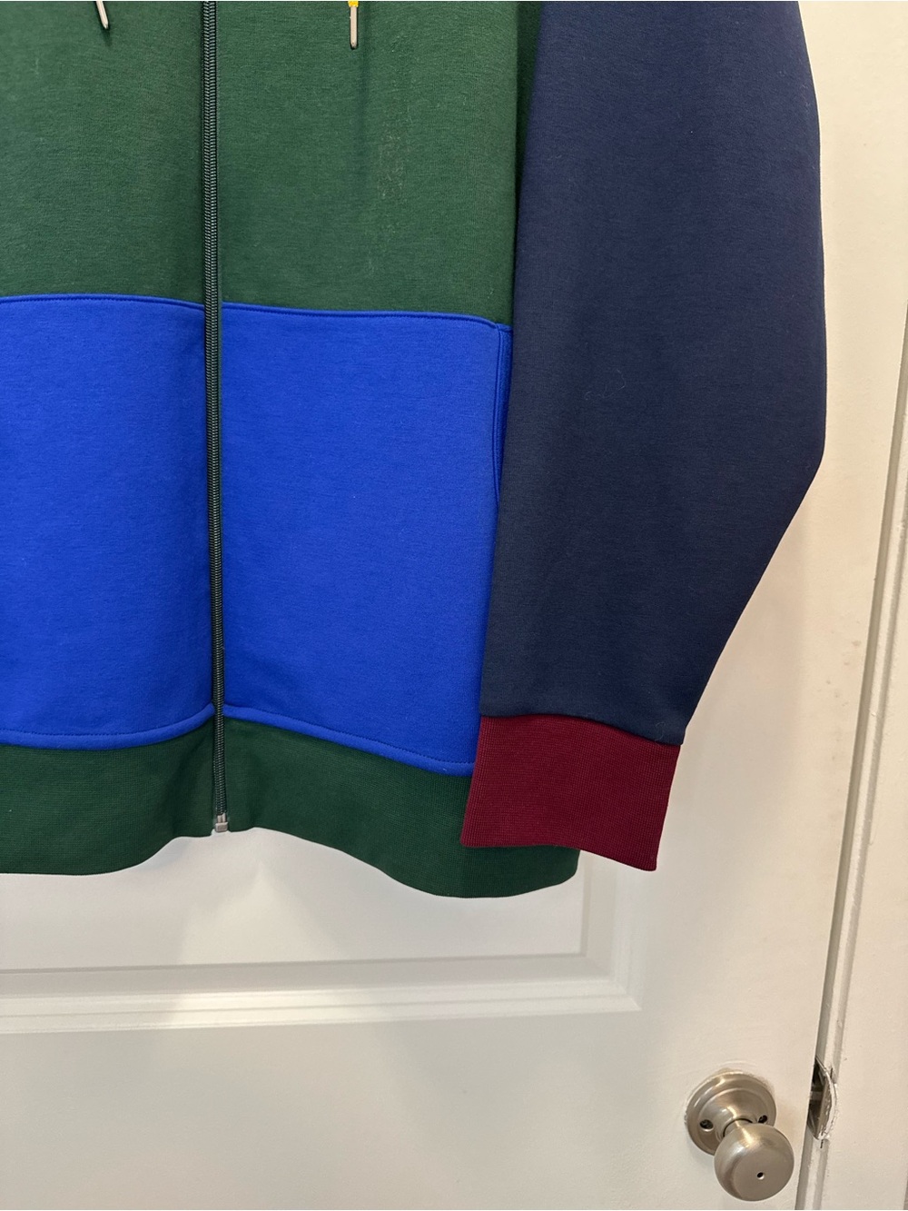 Polo Ralph Lauren Hoodie Colorblock Navy Blue Yellow Green - Picture 6 of 13